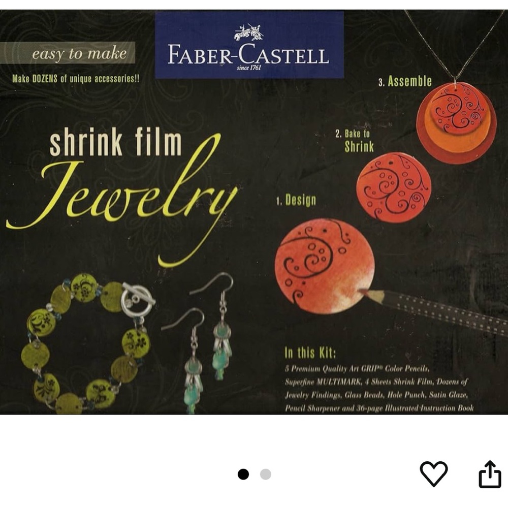 NEW Faber-Castell Shrink Film Jewelry-Featuring Shrinky Dinks